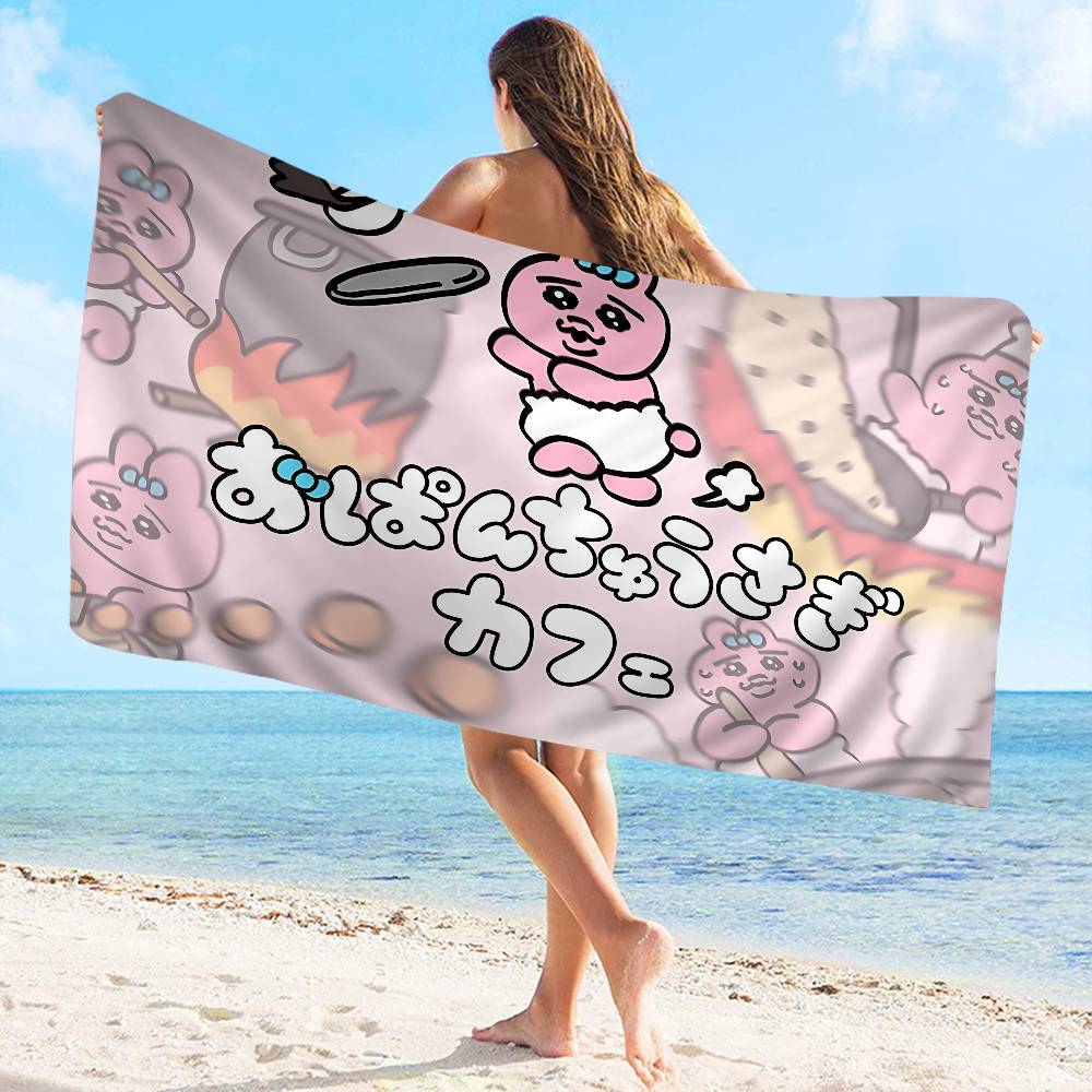 Cute O-OpanchuS-S Usagi Beach Towel Colorful Bath Towels For Girl Microfiber Quick Dry Sand Free Beach Yoga Spa Gym Pool