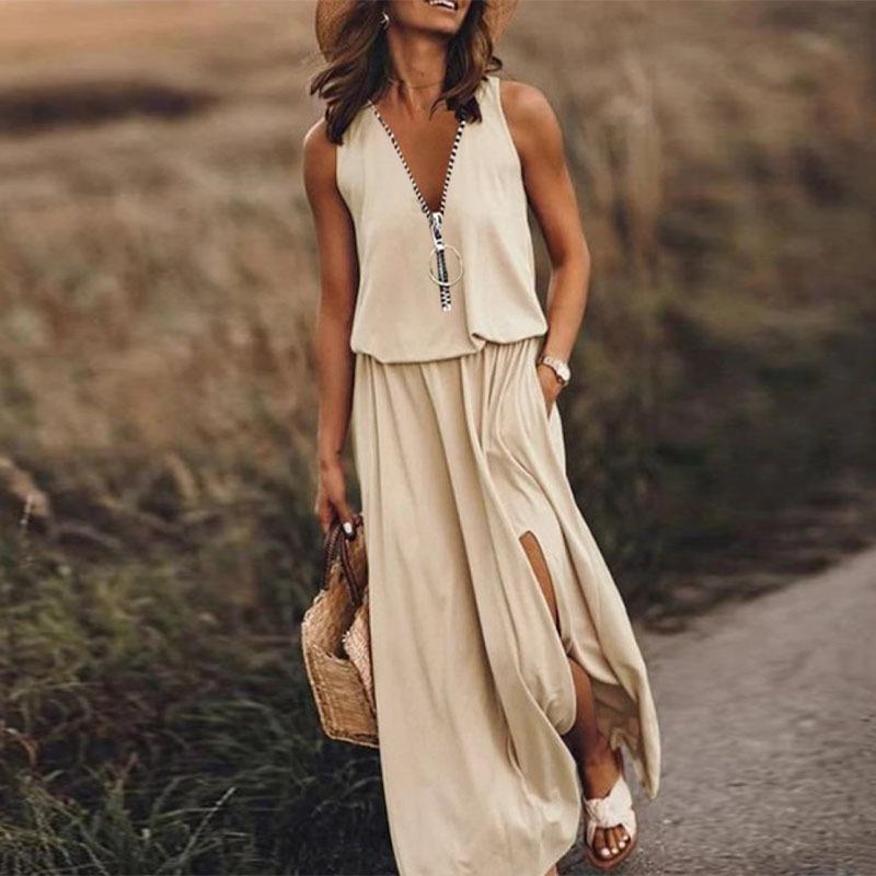

IHUASU Fashion Summer Spring Short Sleeve V-Neck Casual Dresses Unique design XXXXXL абрикосовий