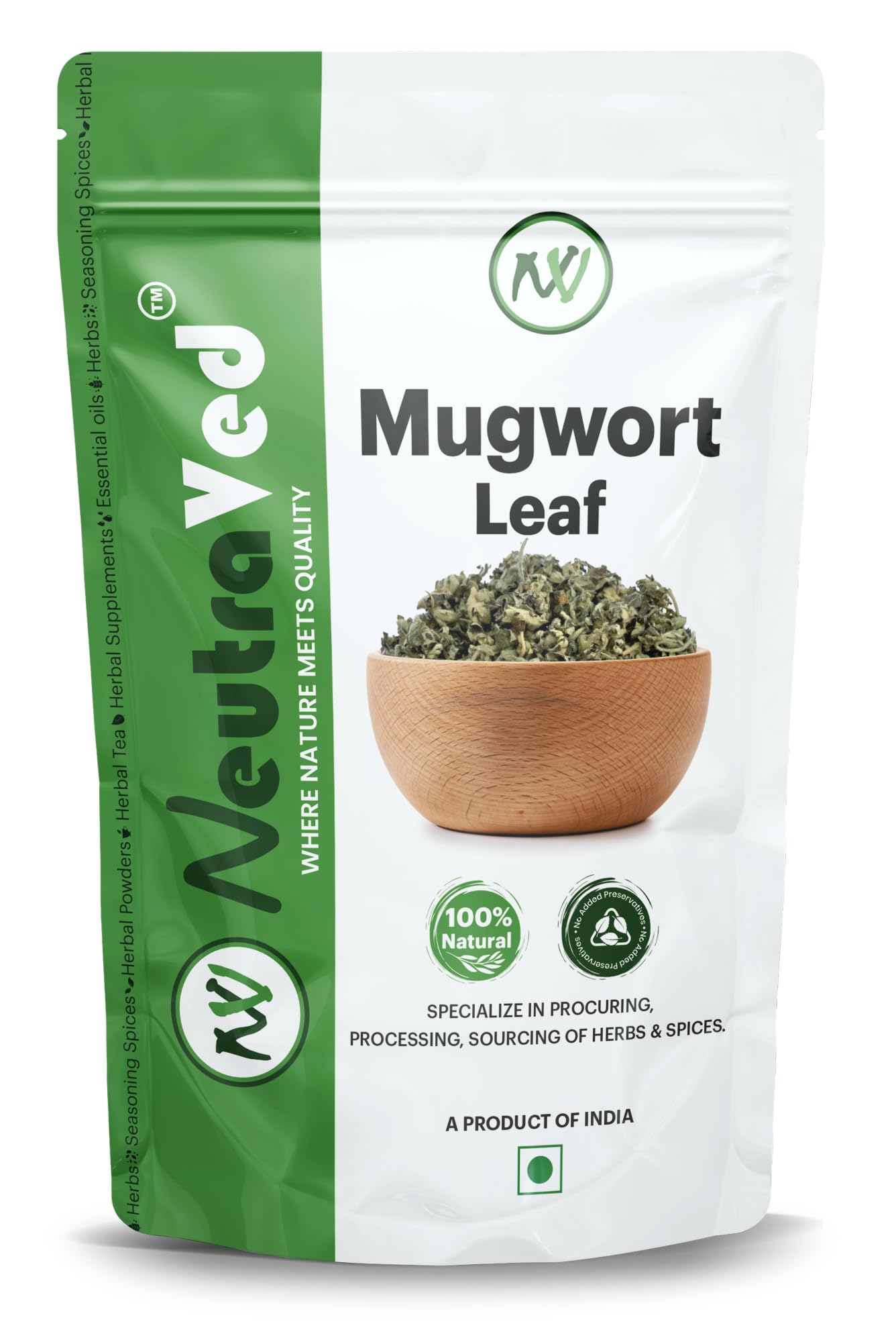 NeutraVed Mugwort Leaves 50g| Mugwort herb for Tea, Mugwort Leaves Dried 50g