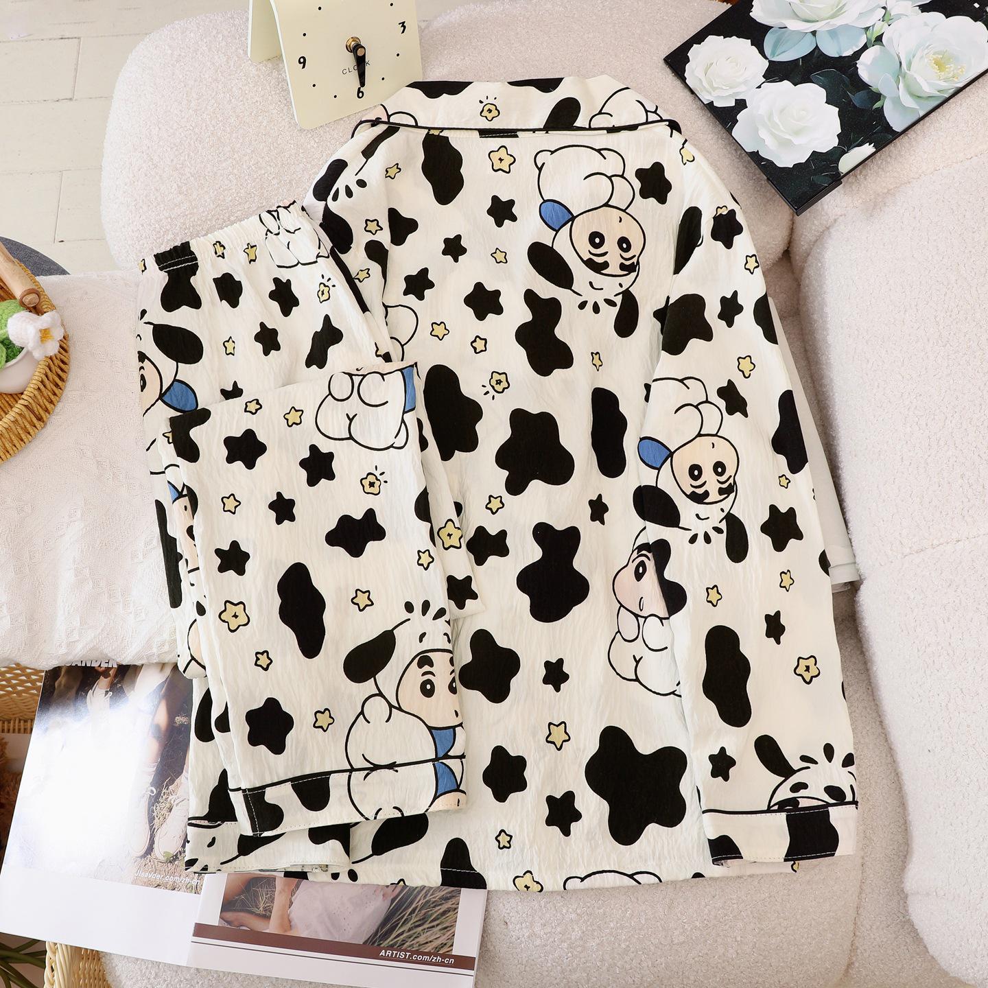 

Autumn Crayon Shin-chan Couple s Pajama Set, Loose Long Sleeve, Plus Size Available Extra Large