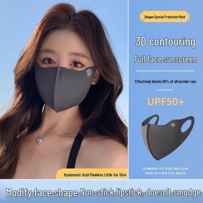 2025 Women's Anti-UV Ice Silk Full Face Sunshade Mask with Eye Protection - Breathable Summer Design