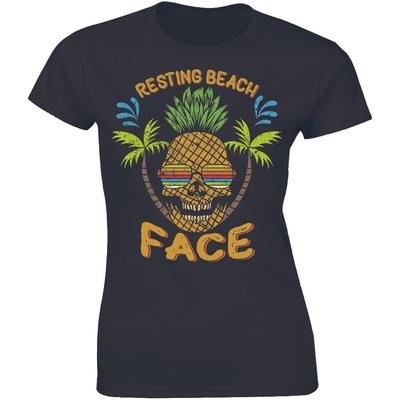 Resting Beach Face Shirt Funny Beach Pineapple Graphic Women's T-shirt Tee Unisex T-Shirt