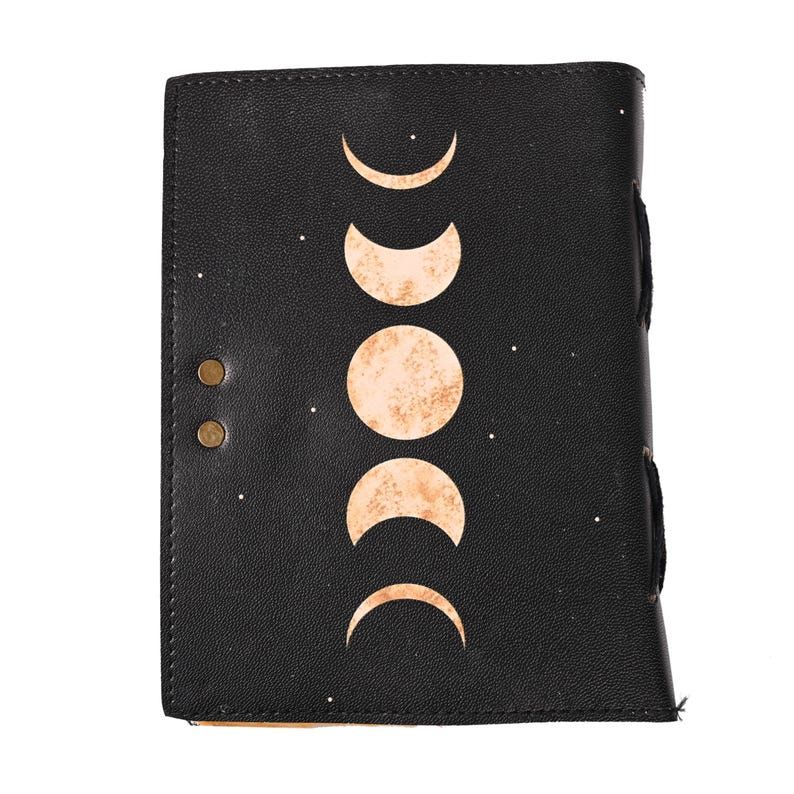 Leather Journal-Handmade Deckle Edge Paper, leather Half Moon journal, handmade Journals,Handcrafted Books