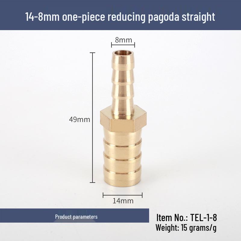 Brass Reducing Pagoda Plug for Hose Fitting - Converts 4mm To 19mm Diameters