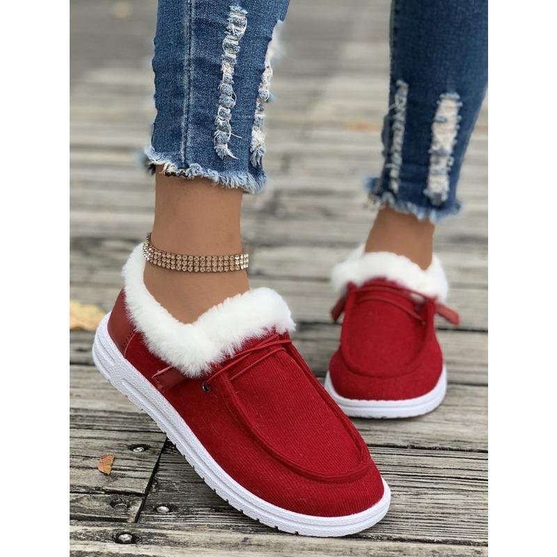 Wish Autumn and Winter Fashion Velvet Warm One Pedal Cotton Shoes Large Size Women's Shoes