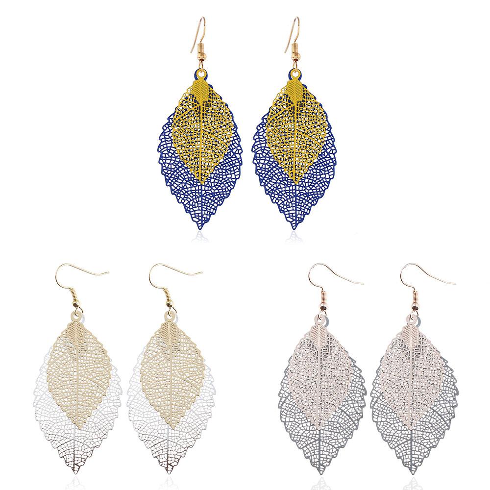 Set di 3 orecchini a goccia vuoti color caramella per donna Boho Etnico Lunghi Pendenti Statement Gioielli da Matrimonio