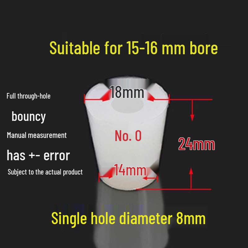 Silicone Rubber Seal Plug for Test Tubes & Drains with Hole