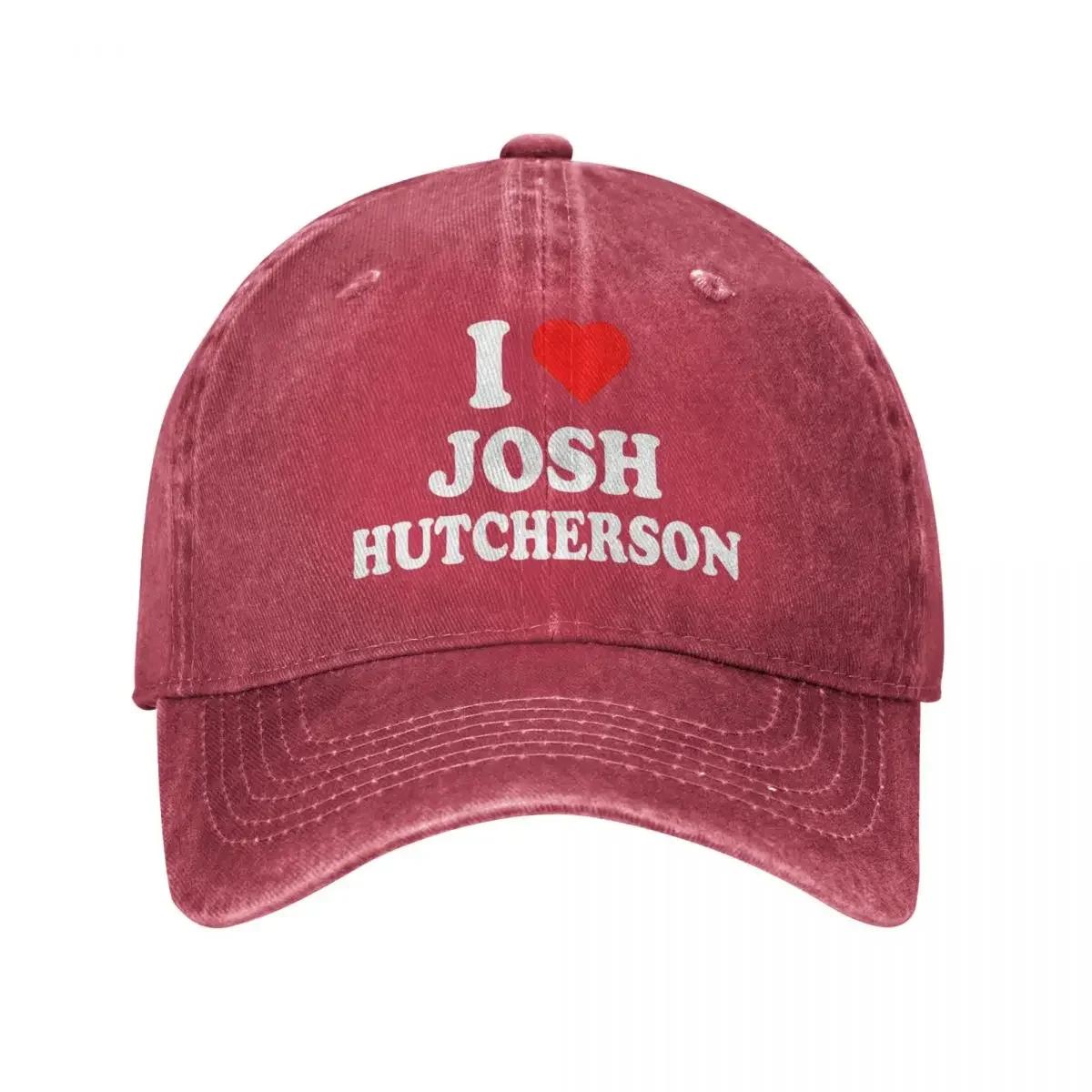 I Love Josh Hutcherson Baseball Caps Vintage Distressed Denim Snapback Cap Unisex Women Outdoor Activities Hats Cap One Size