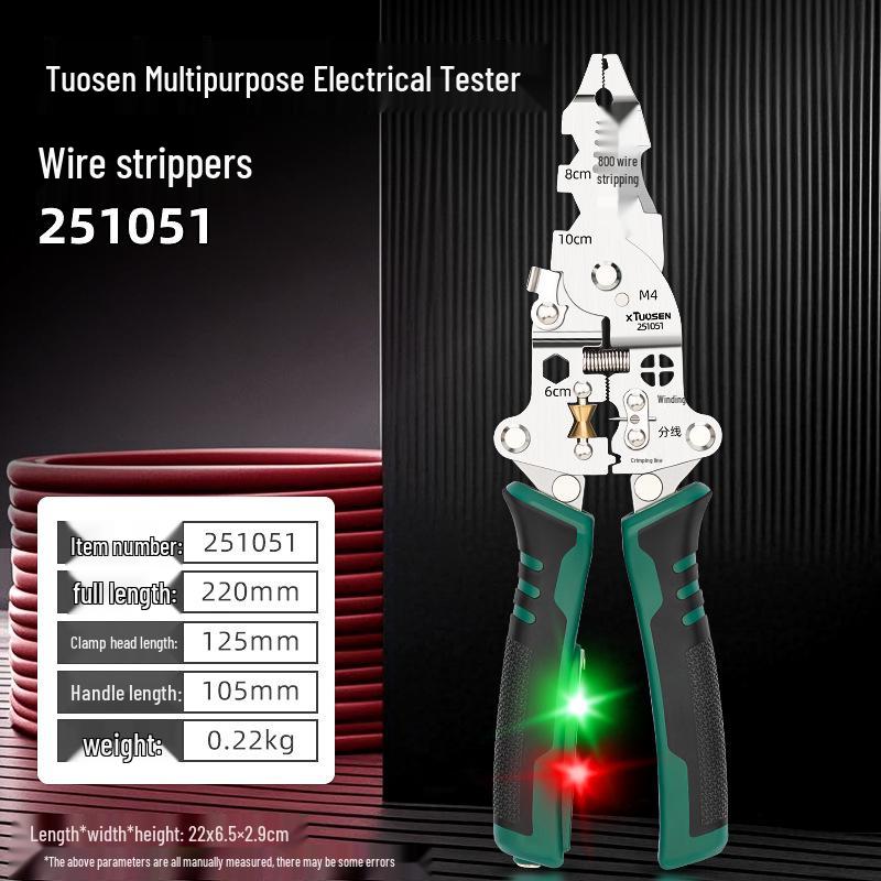 

Tuosen Electrician s Multifunctional Cable and Wire Stripper Pliers with Voltage Tester