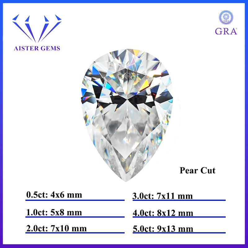 Weißer D-Farbe Moissanitstein mit GRA Rund Oval Herz Smaragd Prinzessin Radiant Cushion Trilliant Marquise Schliff