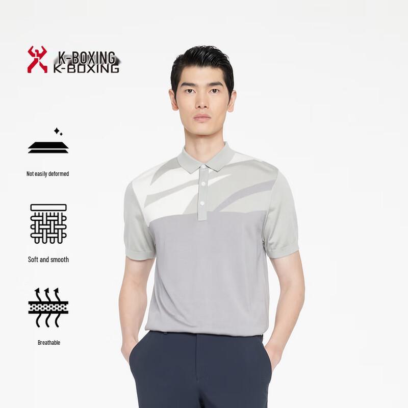 K-Boxing Men s Fashion Print Business Casual Short Sleeve T-Shirt BTTR1365 3XL