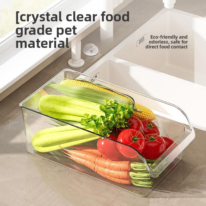 Refrigerator Storage Box With Lid For Fresh Food Preservation Kitchen Organizer
