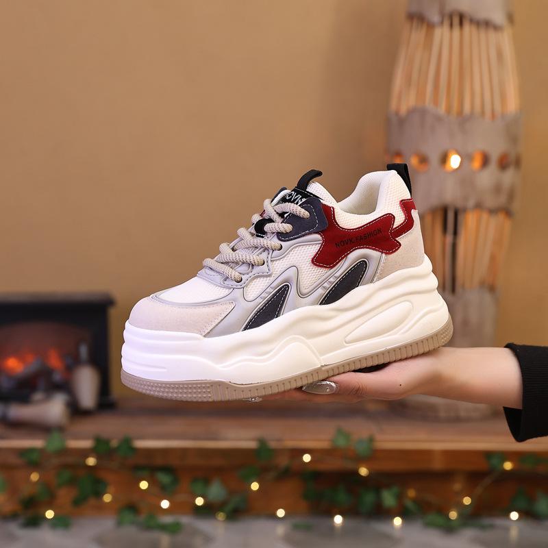 Fujin 8 см натуральная кожа вулканизированные летние женские массивные кроссовки удобные — фото 5