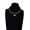 Fashion Creative Geometric Circle Accessories Women, Double Versatile Chain Sequins Pendant Necklace