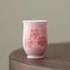 Pure hand-painted cherry blossom powder master cup high-end tea cup tea set exquisite girls tea cup high-end gift gift