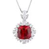 Autumn And Winter Jewelry Retro Simulation Red Corundum Emerald Fat Square Inlaid Main Stone 14 * 14