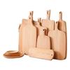 Japanese Style Beech Wood Chopping Board with Handle, Double-Sided, Hangable for Bread, Pastry Storage and Display.