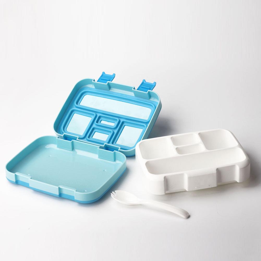 

Compartment Bento Style Kids Lunch Box Ideal Portion Sizes Food Safe Materials Five grid blue 620