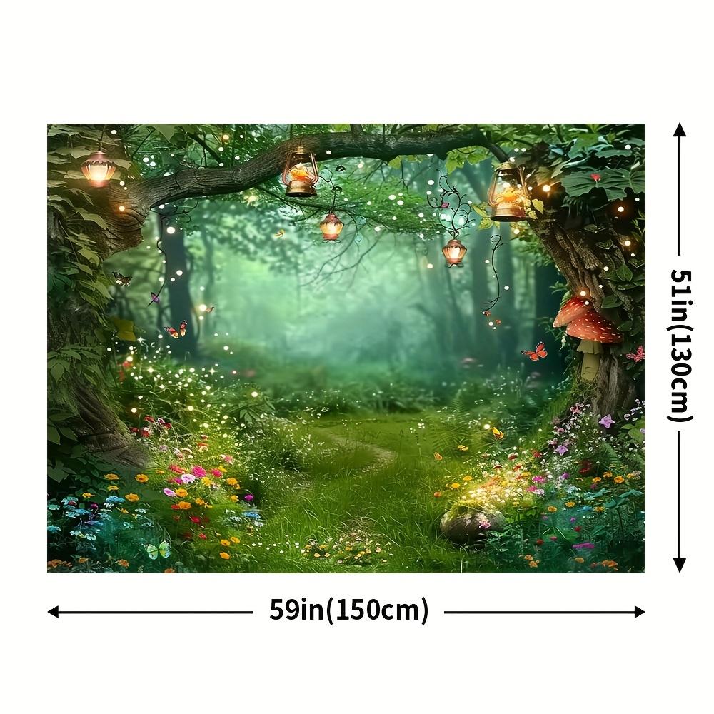 1pc Magic Forest Fairy Tale Background Butterfly and Lantern Design Modern Style No Need for Electricity
