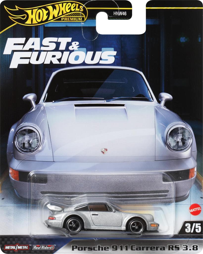 Hot Wheels Fast Furious Porsche 911 Carrera RS Vehicle Model for Ages 3 and HRT97 & - 3.8 Car, Silver, Up,