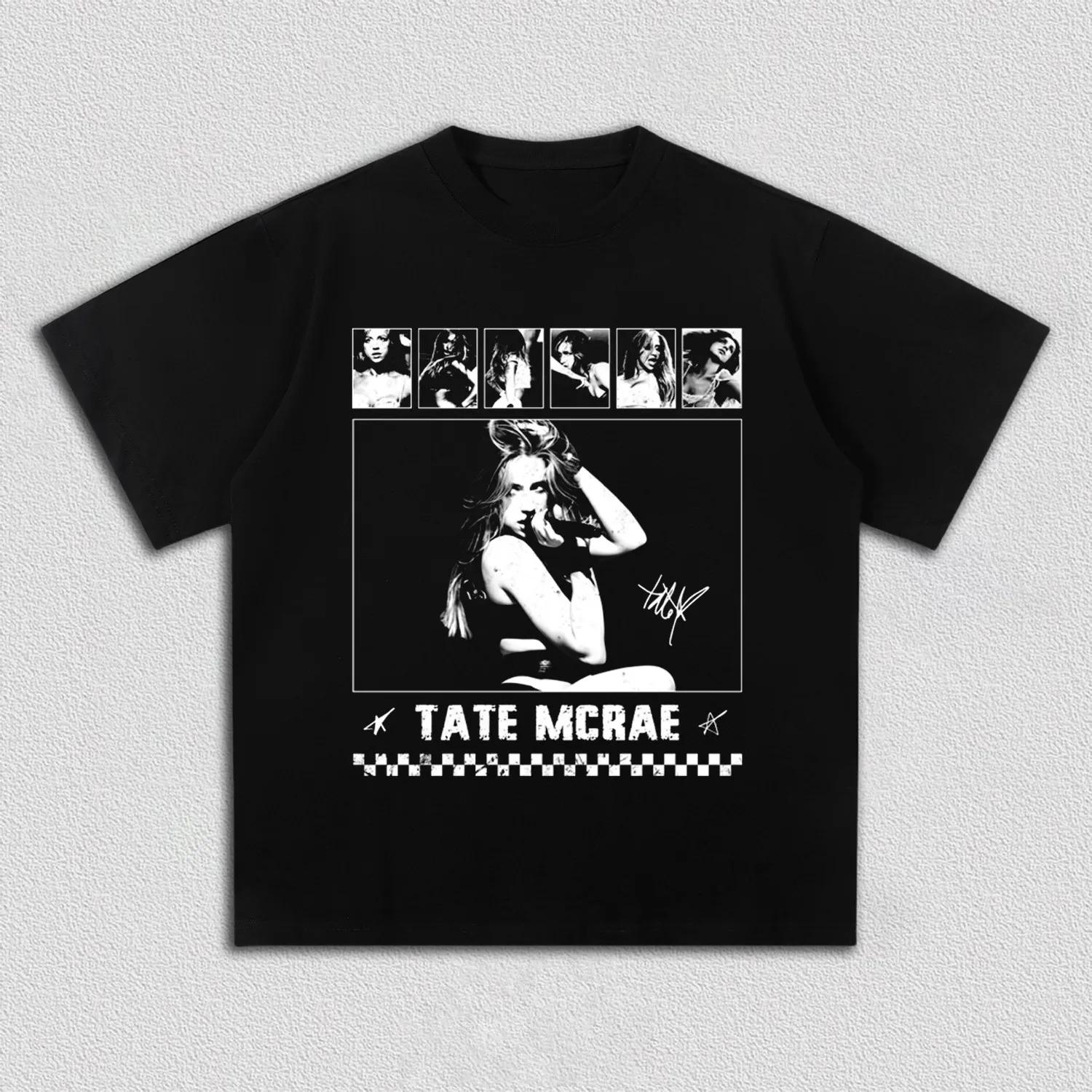

Tate McRae Retro Tour Collage Graphic T-Shirt Men Women Casual Cotton Pop Singer Streetwear Fan Merch Top S разноцветный