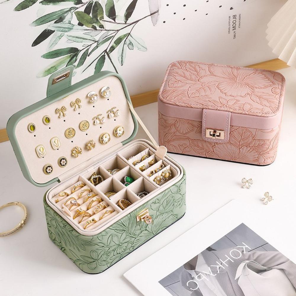 Jewelry Box Pattern Bracelet Storage Box Travel Large Capacity Jewelry Ring Necklace Packaging Box