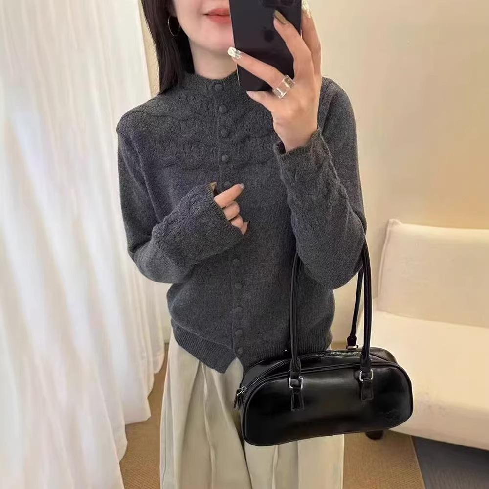 Feen-Stil Offener Halbrollkragen Pullover Damen Herbst/Winter Weicher Stil Strickmantel mit Lockerem und Dünnem Design, Geeignet zum Lagenlook.