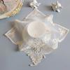 TOP Beige Beads Flowers Embroidery Table Place Mat Pad Cloth Wedding Christmas Placemat Kitchen Table Surface Decoration and Accessories for Home
