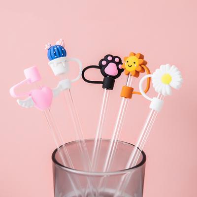 10mm Silikon Stroh Stecker 3D Stroh Tipps Abdeckung Neue Trinken Stroh Staub Kappe Wasser Glas