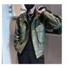 Tooling Lederjacke Herren High-End-Feeling in Flut Frühling und Herbst Retro-Motorrad-Stehkragen-Lederjacke