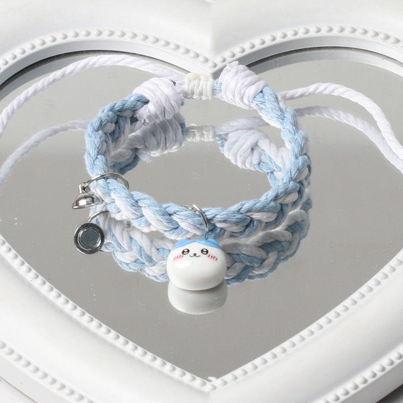 Chiikawa Cotton Linen Adjustable Cartoon Couple Bracelet - Magnetic Bestie Bracelet for Women