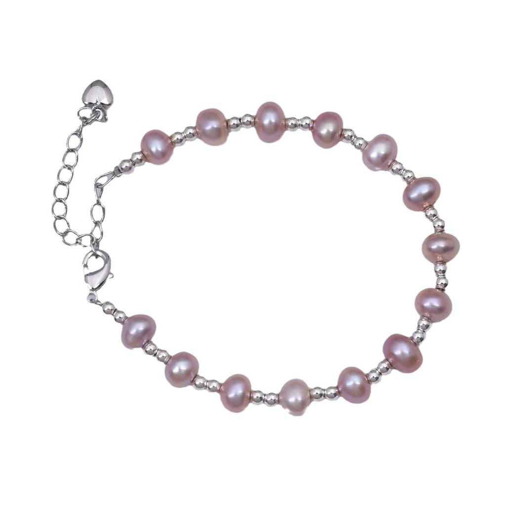 French Retro Pink Freshwater Pearl Bracelet - Exquisite, Versatile, and Luxurious Style for Besties