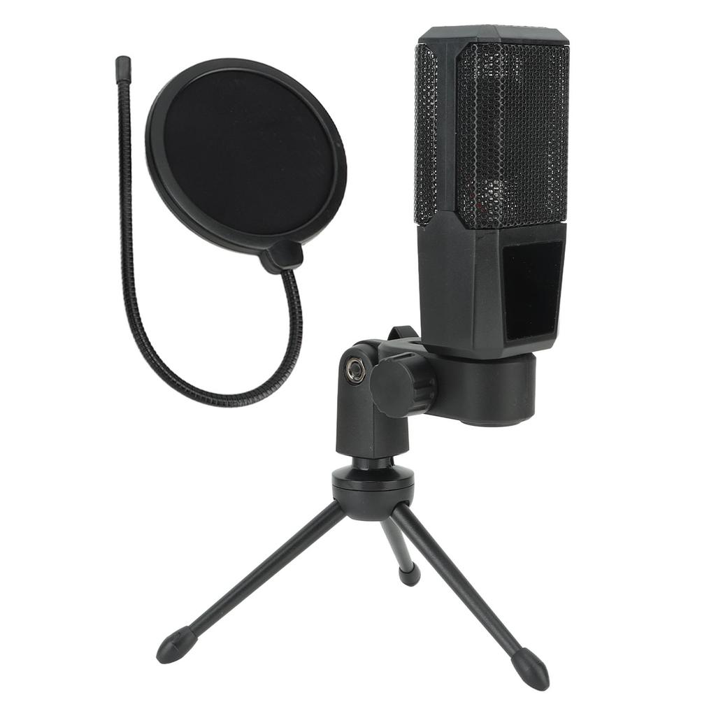 Condenser Microphone Noise Reduction Professional Condenser Mic with Tripod Stand for Live Streaming Podcasting