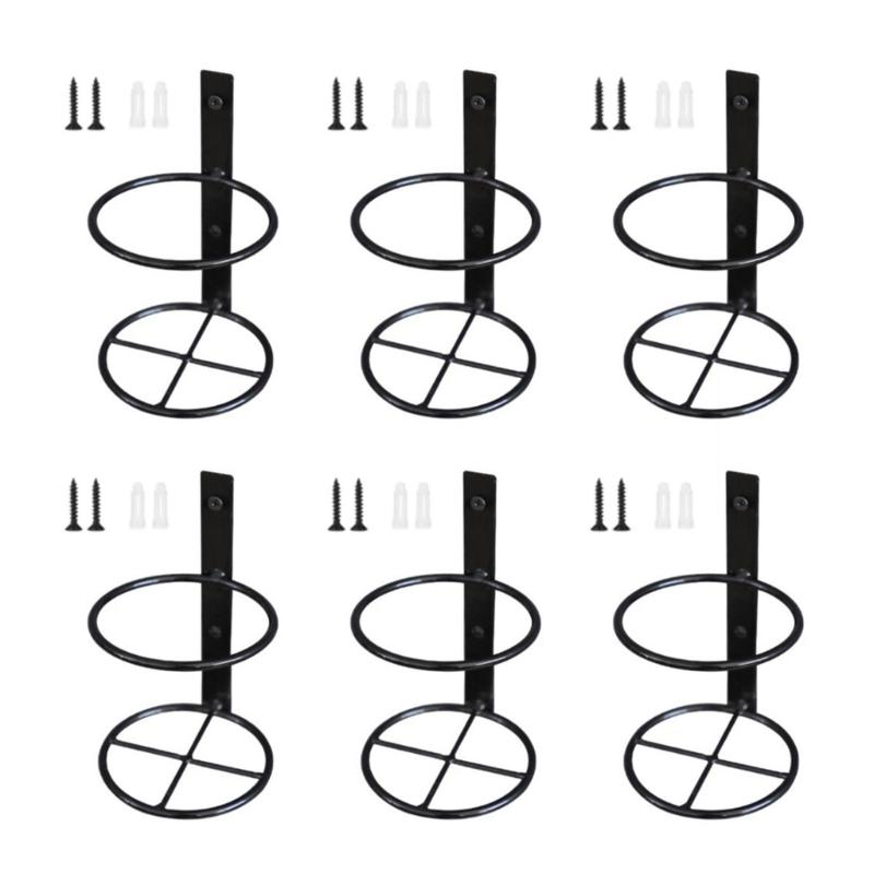 6 Stück Eisen Weinregal Wandmontiert Weinpräsentationshalter für Küche Bar Heimdekoration Einzelne Champagnerlagerung