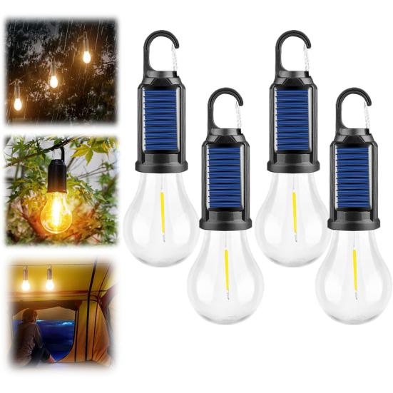 1/2/3/4Pcs Solar Rechargeable Camping Light 3 Modes Adjustable Portable Outdoor Hiking Emergency Tent Hanging LED Bulb Lamp
