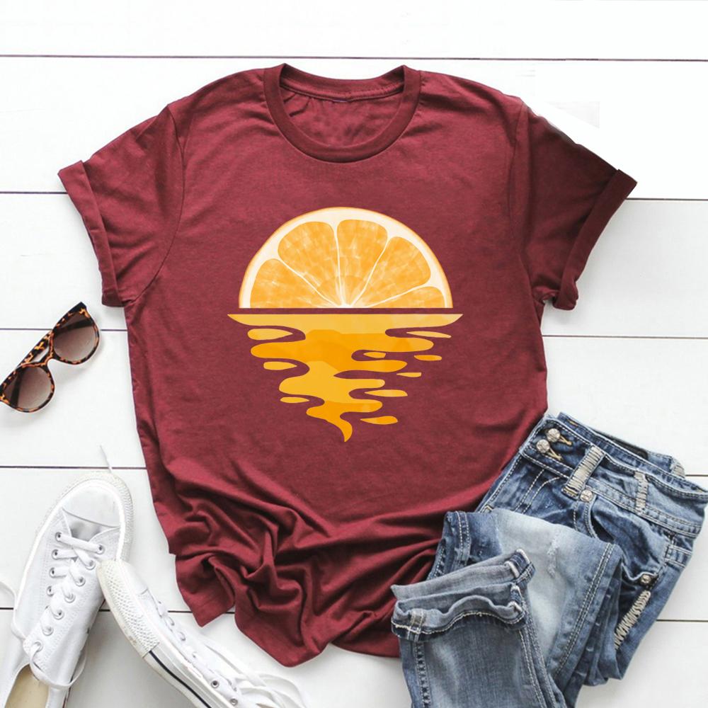 Orange Fruit Shirt Gift for Orange Lovers Gardening TShirt Womens Short Sleeve Graphic T Shirts Fruit Lover Birthday Party Tee