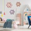 Wooden Flower Wall Decoration Rustic Wood Art Sign Bohemia Flower Wall Hanging Set Rustic Wooden Floral Art Decor for Home