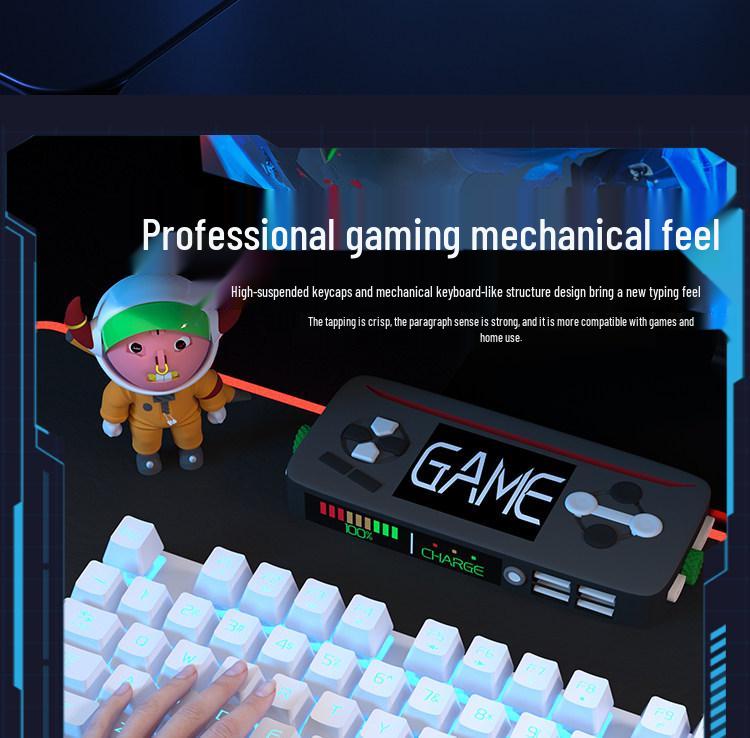 USB Wired Gaming Keyboard & Mouse Set - Mechanical Feel, Universal for Desktop & Laptop