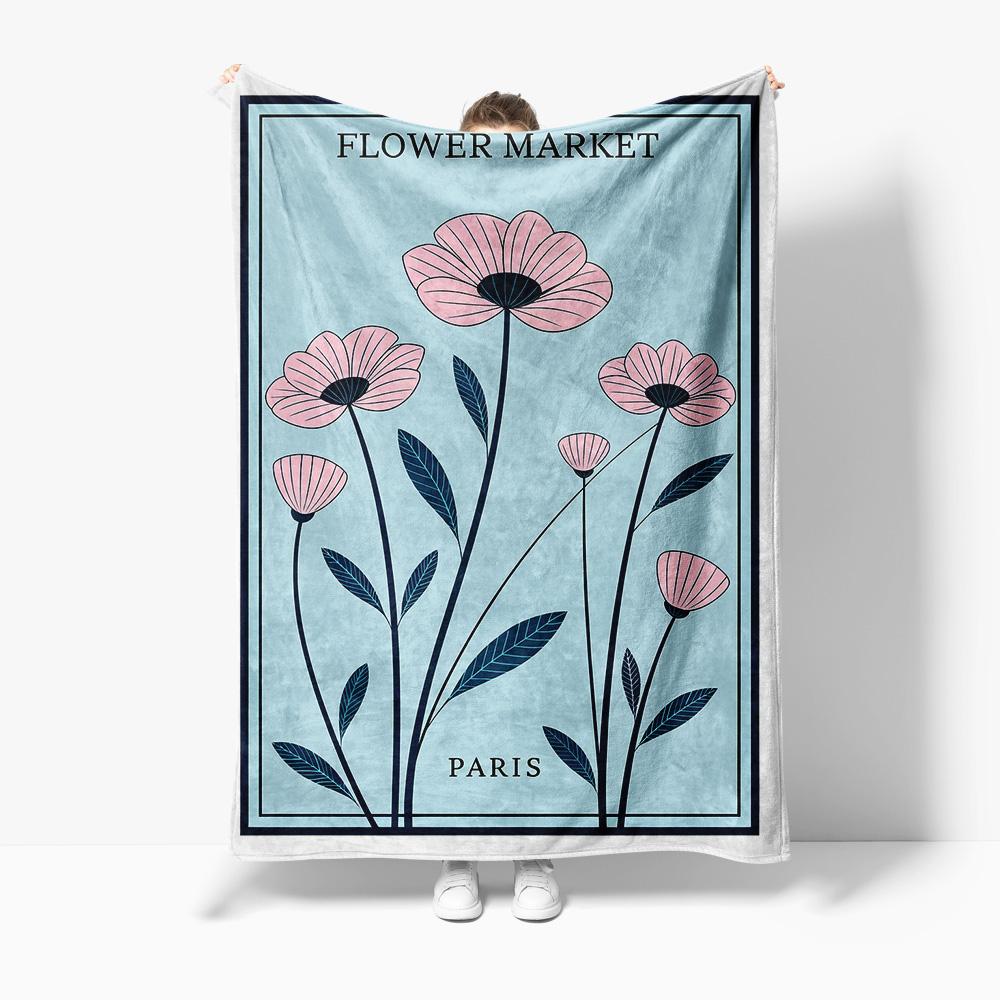

Cute Floral Watercolor Pattern Blanket for Women Girls Sofa Bed Room Decor Gift 75x100cm