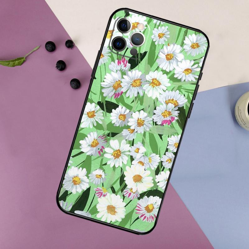 Flower Plant Art Phone Case For iPhone 16 15 14 13 11 12 17 Pro Max Mini 15 16 Plus 16e 17 Air Bumper Cover