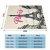 Paris Eiffel Tower Blankets Soft Warm Flannel Throw Blanket Bedding for Bed Living Room Picnic Travel Home Couch