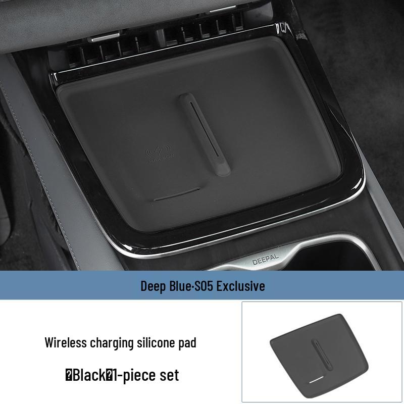 Deep Blue S05 Wireless Charging Pad: Semi-Enclosed Silicone Anti-Slip Mat for Car Cup Holders
