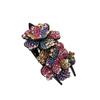 Elegant Full Rhinestone Floral Women's Retro Vertical Hair Clip – Non-slip Updo Ponytail Accessory