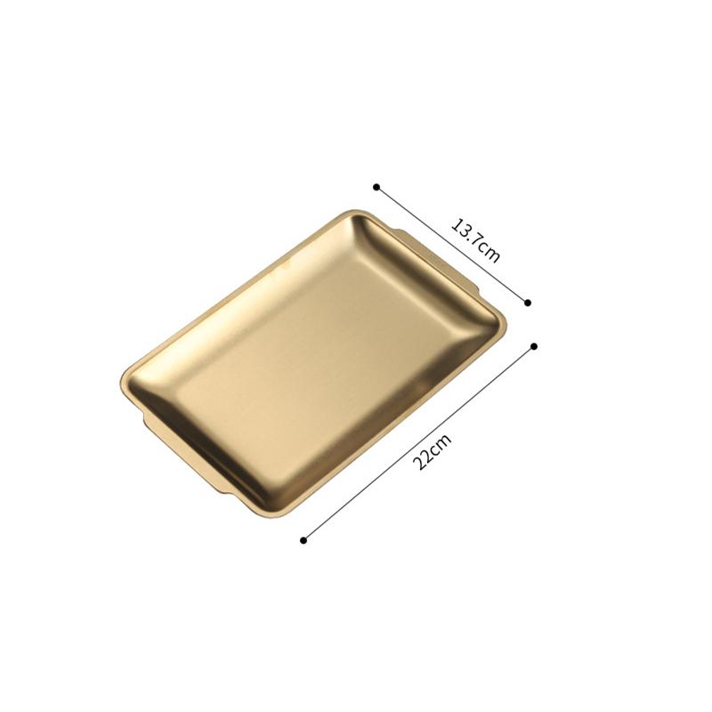 Silver Gold Stainless Steel Serving Plate Restaurant BBQ Skewers Sushi Tray Large Shallow Tray Food Storage Plates For Kitchen