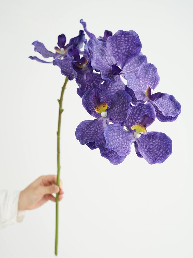 Artificial Vanda Orchid Flowers Real Touch Fake Orchid Folral Arrangement  Realistic Decorative Vanda Flower