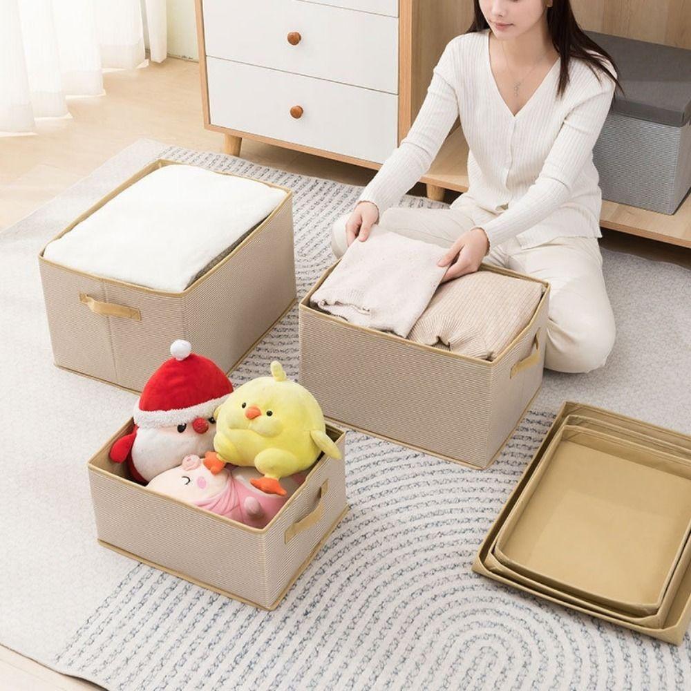Large Capacity Cover Clothes Storage Box Dust-proof Moisture-proof Clothes Quilt Storage Box Space Saving with Handle