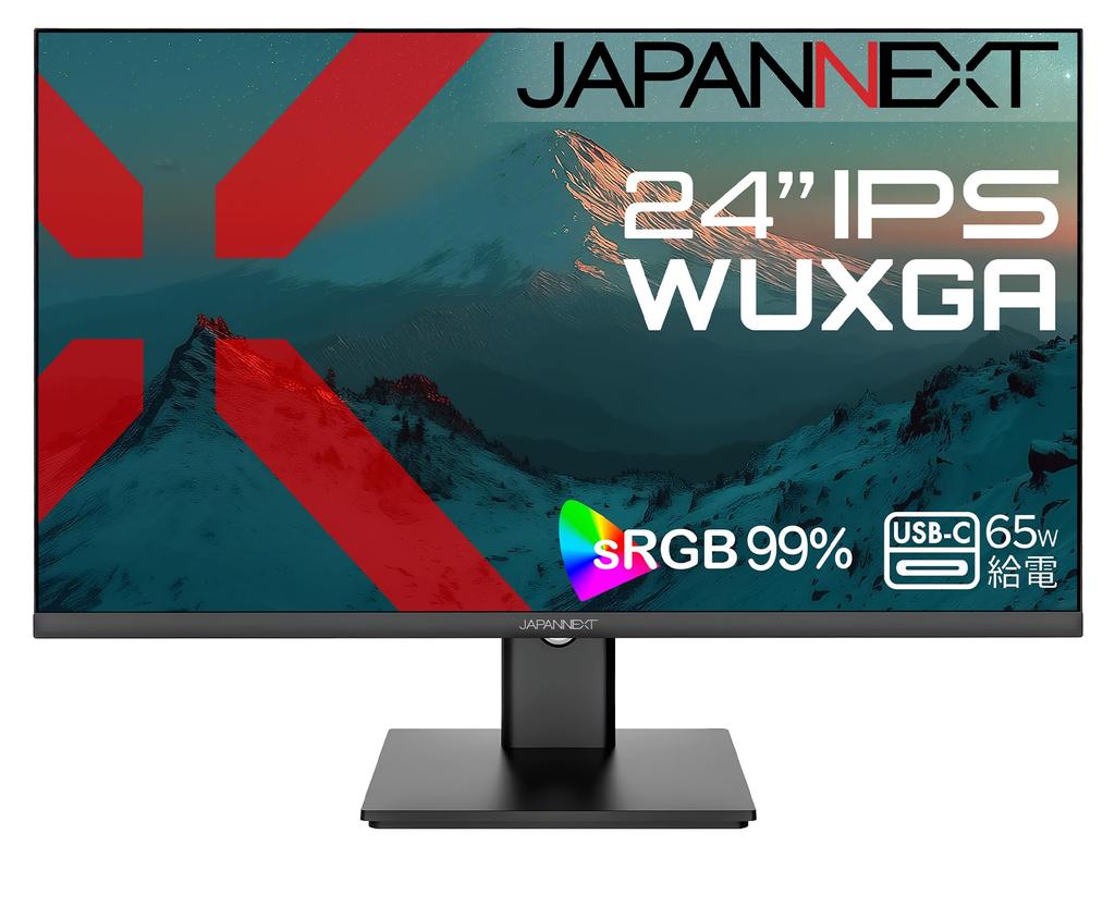 JAPANNEXT IPS LCD Monitor WUXGA 65W Power sRGB Aspect Warranty 24-inch JN-IPS24WX-C6, (1920x1200) Resolution, HDMI, DisplayPort, USB-C (Max Supply),
