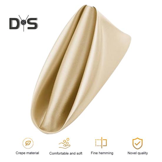 12 Pcs Nordic Style Satin Napkins Square Smooth Fabric Solid Color Anti-wrinkle Wedding Party Prom Banquet Ball Decoration Dinner Napkins