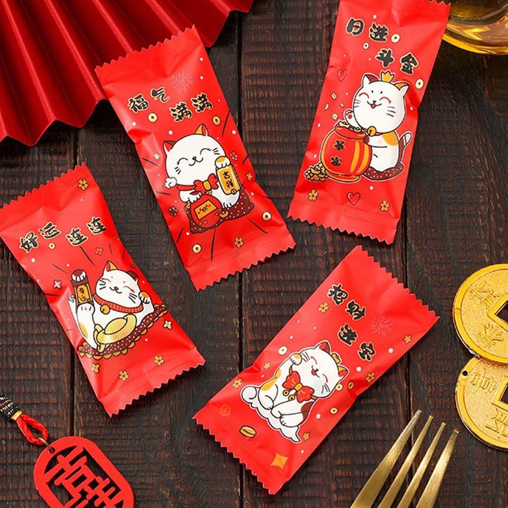 100pcs Handmade Snowflake Crisp Packaging Bag Transparent New Year Sealing Bag Snack