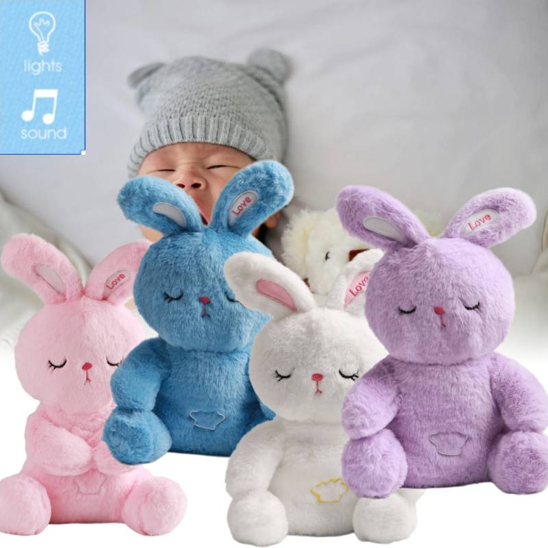 Rabbit Toy Plush Luminescence Music Fill Doll Baby Reassure Doll Cartoon Animals